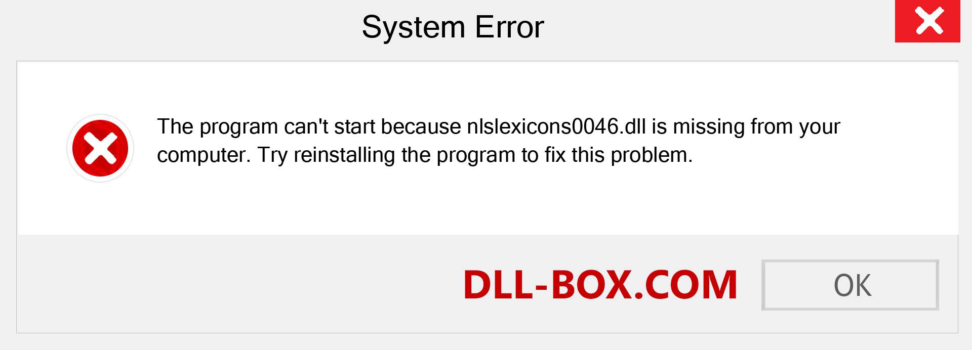  nlslexicons0046.dll file is missing?. Download for Windows 7, 8, 10 - Fix  nlslexicons0046 dll Missing Error on Windows, photos, images