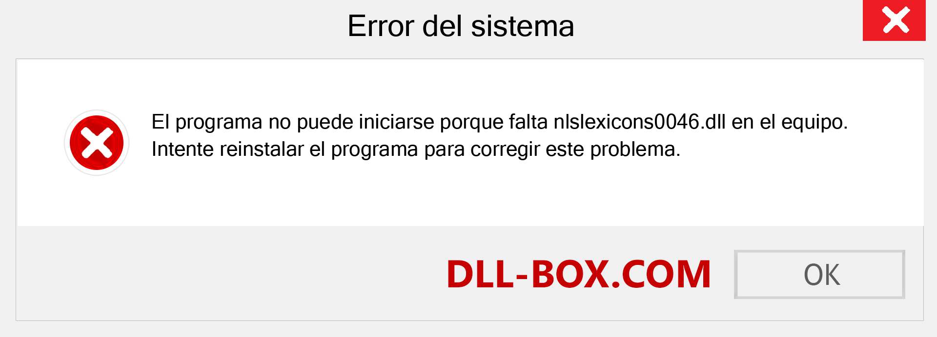 ¿Falta el archivo nlslexicons0046.dll ?. Descargar para Windows 7, 8, 10 - Corregir nlslexicons0046 dll Missing Error en Windows, fotos, imágenes